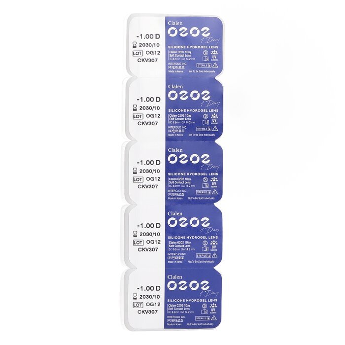 Clalen O2O2 Daily Clear -1.00 5pcs x 1 strip