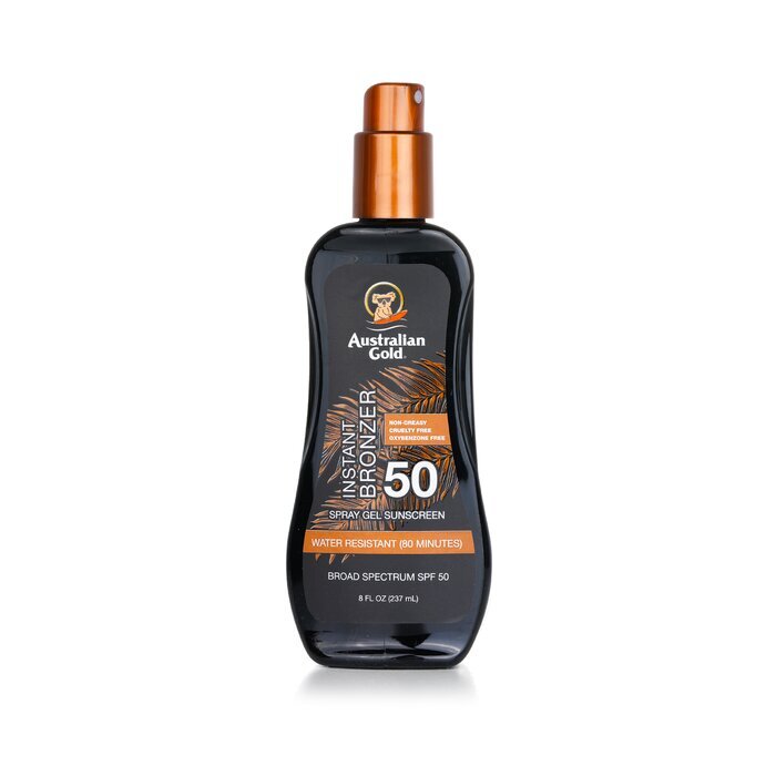Australian Gold Spray Gel Sunscreen SPF 50 with Instant Bronzer 237ml/8oz