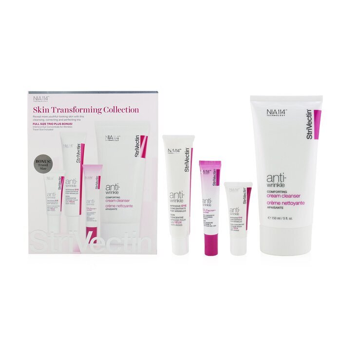 StriVectin Skin Transforming Collection (Full Size Trio): Cleanser 150ml + Eye Concentrate (30ml+7ml) + Eyes Primer 10ml 4pcs