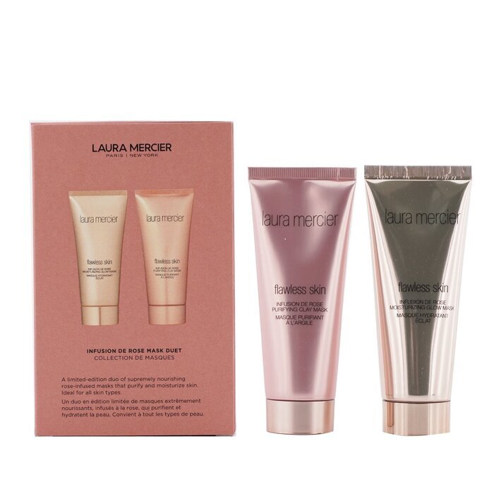 Laura Mercier Infusion De Rose Mask Duet Set: 1x Flawless Skin Infusion De Rose Moisturizing Glow Mask - 75g/2.5oz + 1x Flawless Skin Infusion De Rose Purifying Clay Mask - 75g/2.5oz 2x 75g/2.5oz