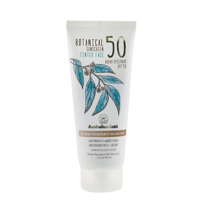Australian Gold Botanical Sunscreen SPF 50 Tinted Face BB Cream - Medium to Tan 89ml/3oz