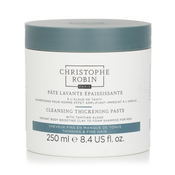 Christophe Robin Cleansing Thickening Paste with Tahitian Algae For Men (Instant Body Boosting Clay to Foam Shampoo) - Thinning & Fine Hair 250ml/8.4oz