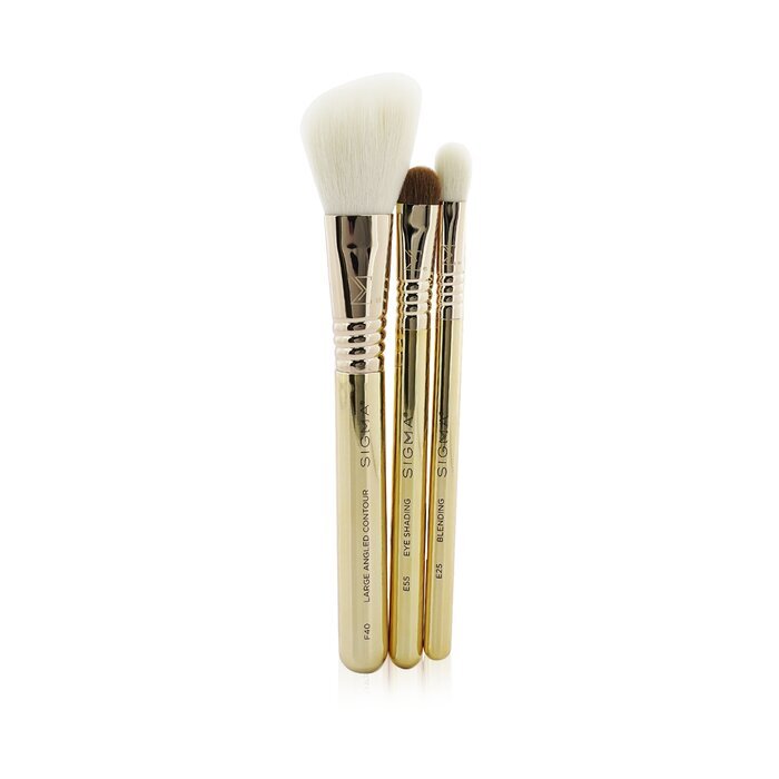 Sigma Beauty Elite Essential Trio Brush Set (3x Travel Bursh + 1x Bag) 3pcs+1Bag