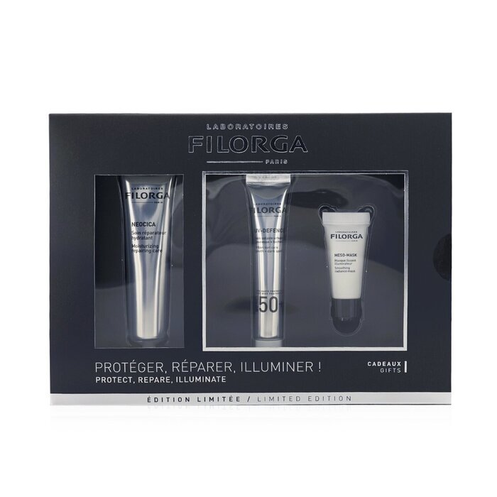 Filorga Protect, Repare, Illuminate Limited Edition Set: Neocica 40ml + UV-Defence SPF50 15ml + Meso-Mask 7ml 3pcs