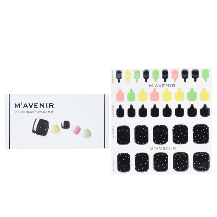 Mavenir Nail Sticker - # Black Neonstar Pedi 36pcs
