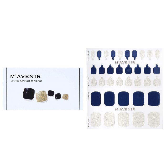 Mavenir Nail Sticker - # Navy Gold Topaz Pedi 36pcs