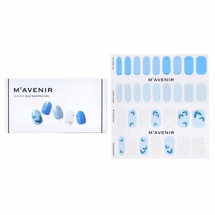 Mavenir Nail Sticker - # Blue Mariposa Nail 32pcs