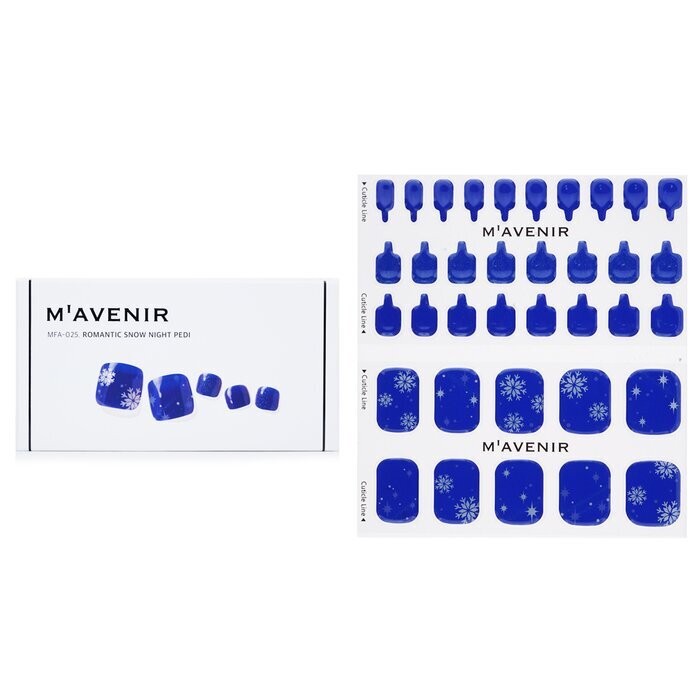 Mavenir Nail Sticker - # Romantic Snow Night Pedi 36pcs