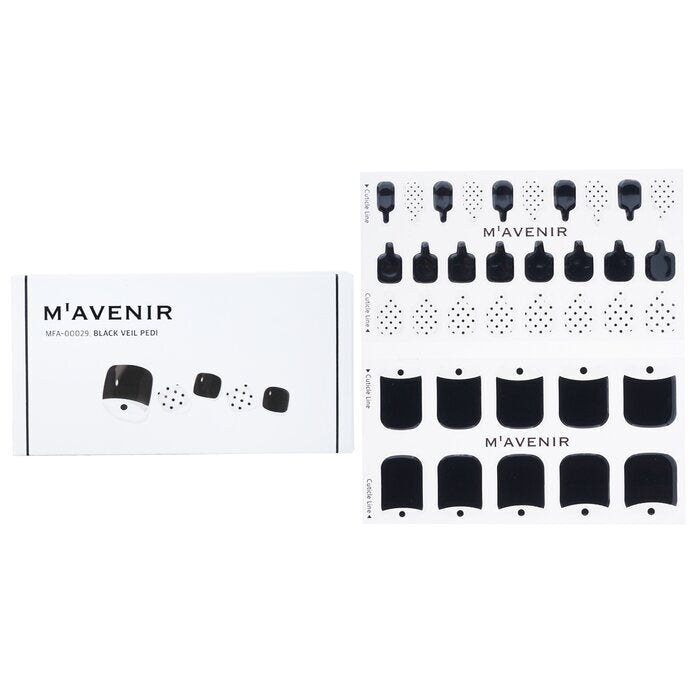 Mavenir Nail Sticker - # Black Veil Pedi 36pcs