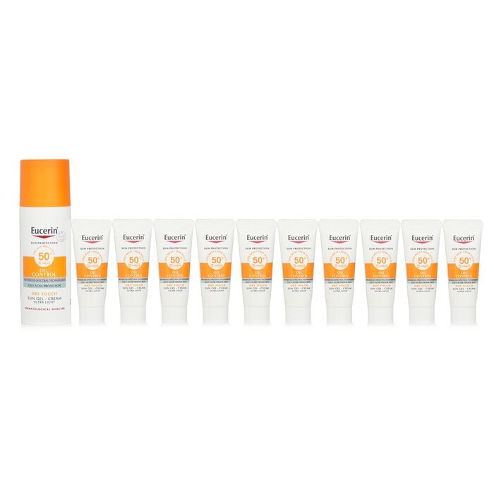 Eucerin Oil Control Sun Gel-Cream Set: 50ml + 10x5ml (Exp. Date: 31/07/2023) 50ml + 10x5ml
