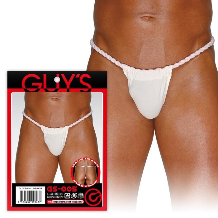 A-One Guy's Men's Hemp Rope Thong GS-005 - # White 1 pc