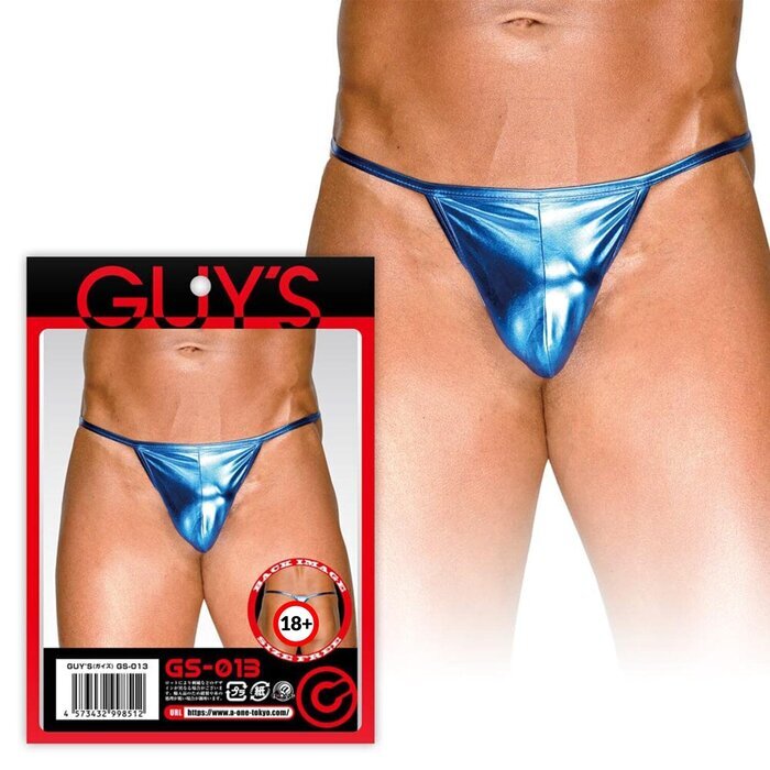 A-One Guy's Men's Shiny Thong GS-013 - # Blue 1 pc