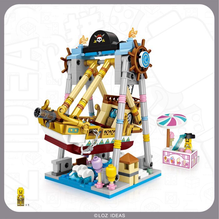 LOZ Dream Amusement Park Series - Pirate Ship 13.5 x 18 x 8 c