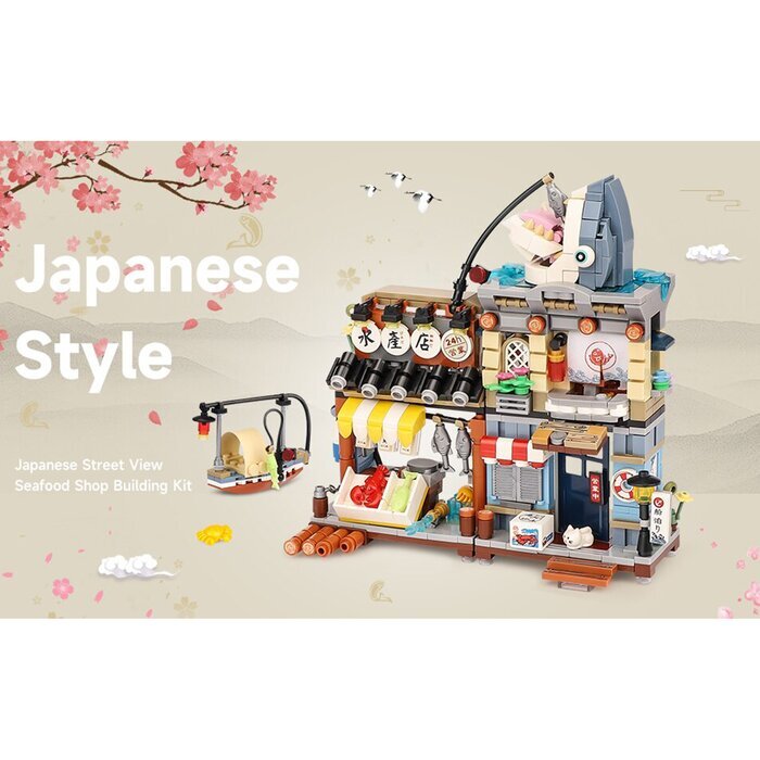 LOZ Mini Block - Asian Style Seafood Stall 20 x 15 x 8cm