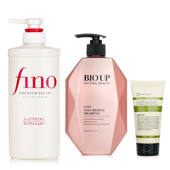 Shiseido Hair Conditione 550ml + Natural Beauty BIO UP Shampoo 500ml + mori beauty Hair Mask 180ml 3pcs