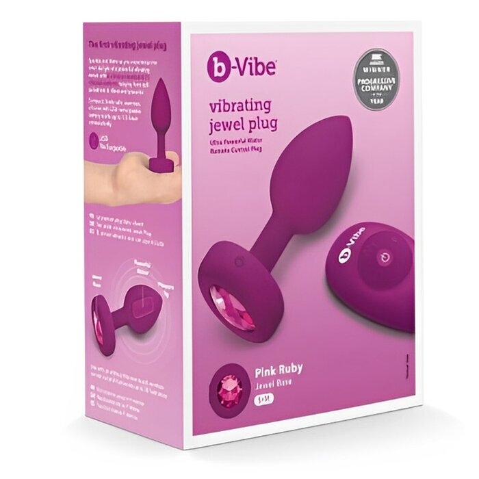 B-vibe Vibrating Jewel Anal Plug S/M - # Fuchsia 1 pc