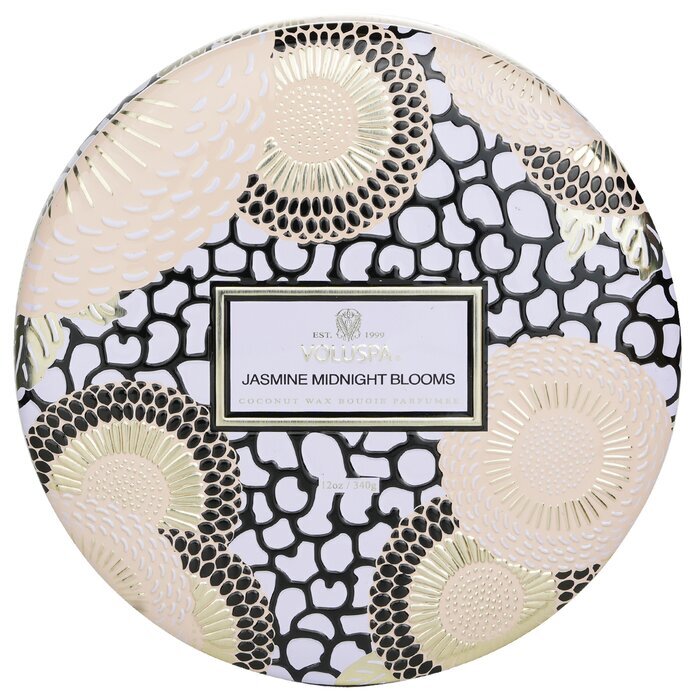 Voluspa 3 Wick Decorative Tin Candle - Jasmine Midnight Blooms 340g/12oz