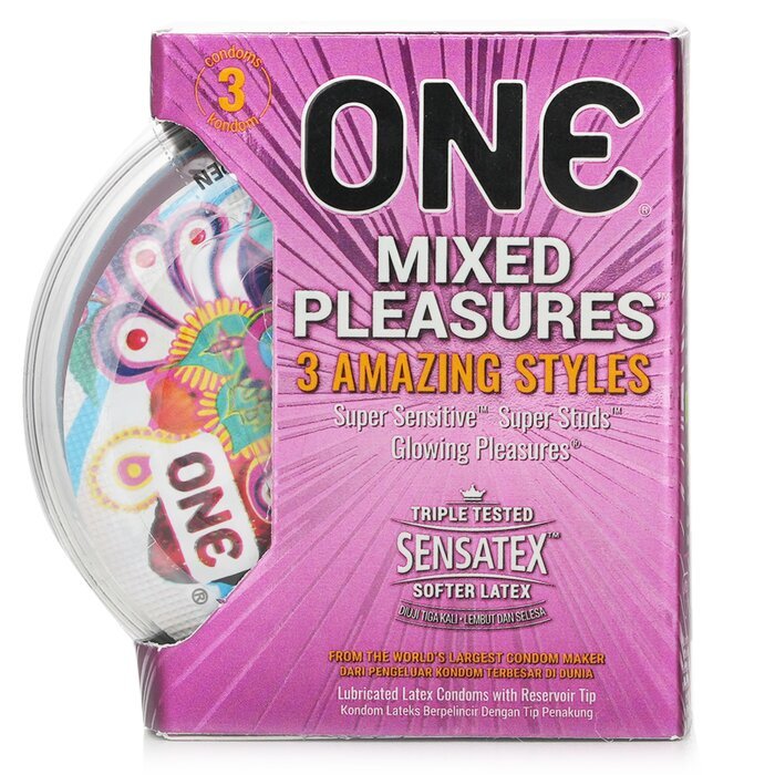 One Mixed Pleasures Condom 3pcs 3pcs/box