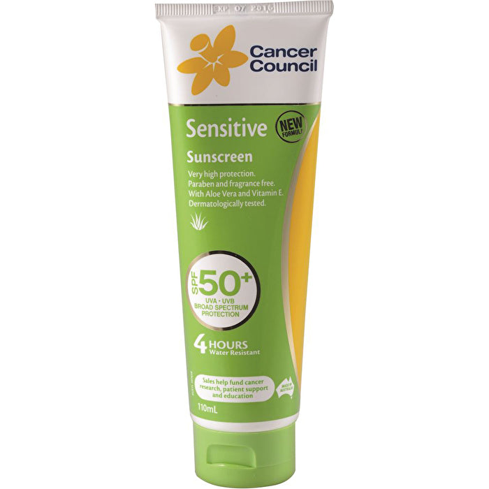 Cancer Council CCA Sensitive Sunscreen SPF 50 110ml