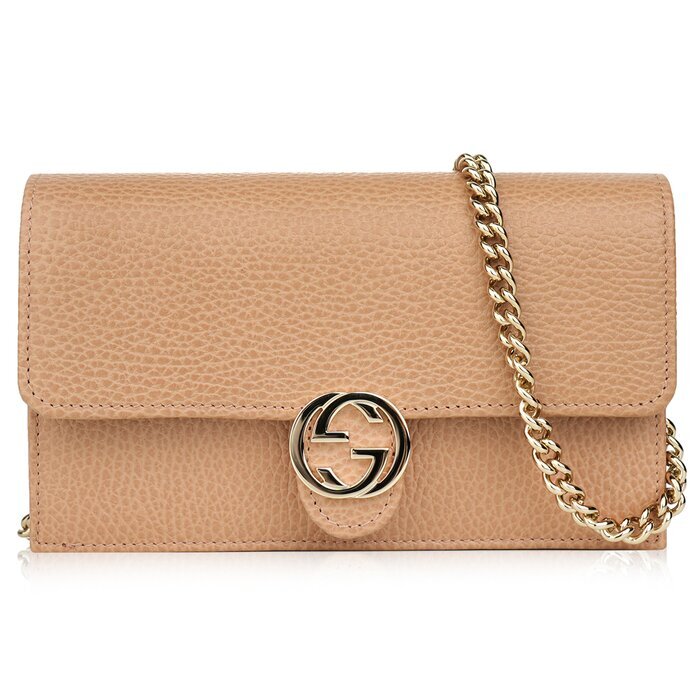 Gucci Icon GG Interlocking Wallet On Chain  Light CamelCrossbody Bag 615523 Light Camel