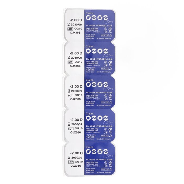 Clalen O2O2 Daily Clear -2.00 5pcs x 1 strip