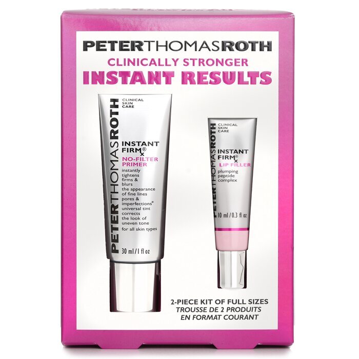 Peter Thomas Roth Clinically Stronger Instant Results Fulll Size 2 Piece Kit: Instant Firm No Filter Primer 30ml+Lip Filter 10ml 2pcs