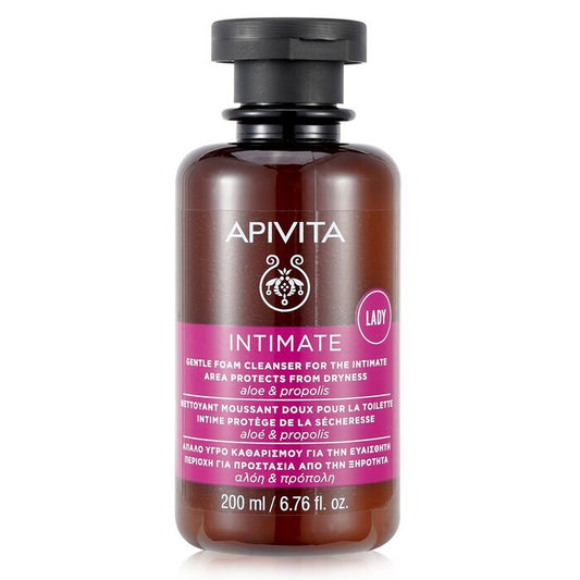 Apivita Intimate Gentle Foam Cleanser For The Intimate Area Protects From Dryness with Aloe & Propolis 200ml/6.8oz