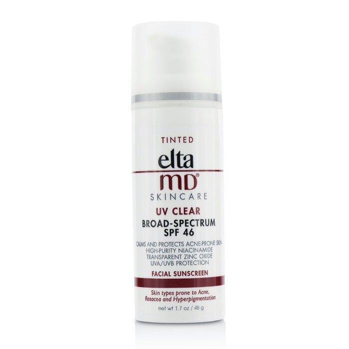 EltaMD UV Clear Facial Sunscreen SPF 46 - For Skin Types Prone To Acne, Rosacea & Hyperpigmentation - Tinted 48g/1.7oz