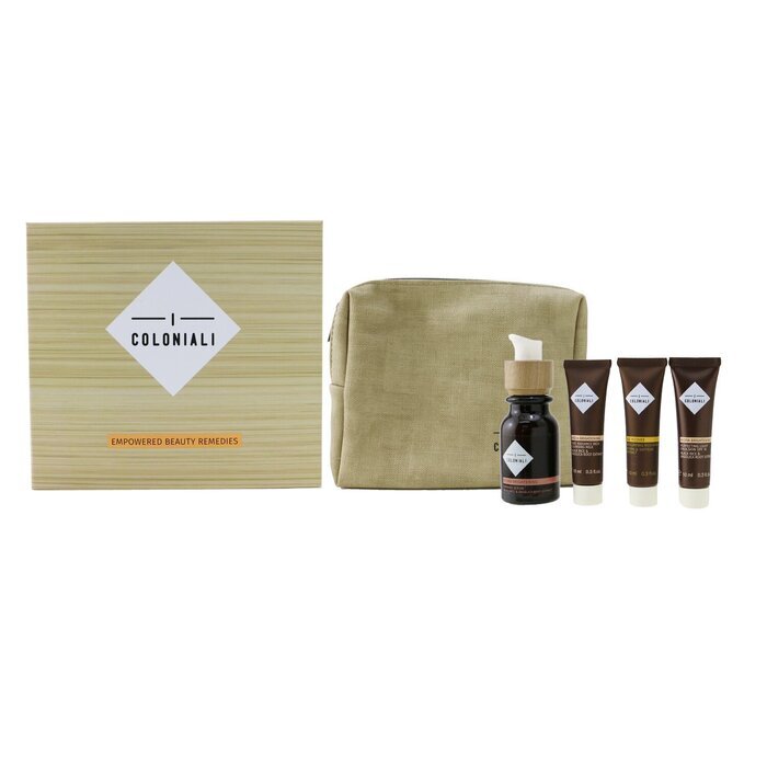 I Coloniali The Potion Of Perfection Set With Pouch: 1x Hydra Brightening - Firming Serum - 30ml/1oz + 1x Hydra Brightening Pure Radiance Rich Cleansing Milk - 10ml/0.3oz + 1x Hydra Brightening Perfecting Light Emulsion SPF 15 - 10ml/0.3oz + 1x Age Rec...