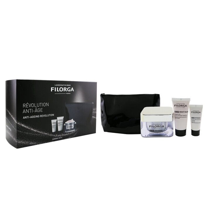 Filorga Anti-Ageing Revolution Gift Set  (Limited Edition): 1x NCEF-Reverse Cream 50ml + 1x NCEF-Night Mask 15ml + 1x NCEF-Intensive Serum 7ml +1bag 3pcs+1bag