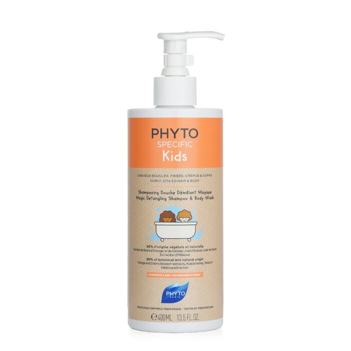Phyto Specific Kids Magic Detangling Shampoo & Body Wash - Curly, Coiled Hair & Body (For Children 3 Years+) 400ml/13.5oz