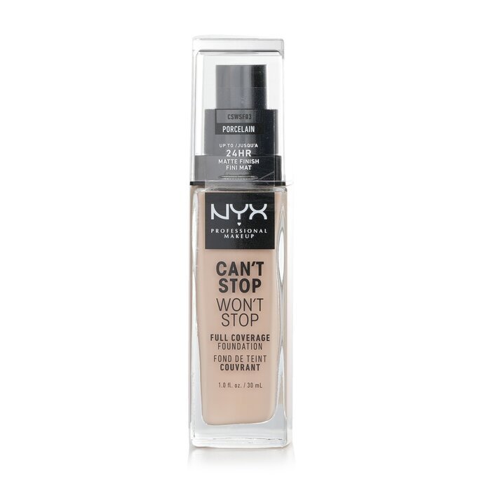 NYX Can't Stop Won't Stop Full Coverage Foundation - # Porcelin 30ml/1oz