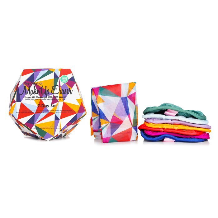 Geometric 7 Day Set (7x Mini MakeUp Eraser Cloth + 1x Bag) 7pcs+1bag