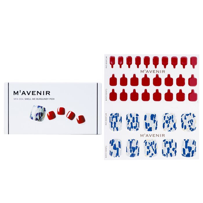 Mavenir Nail Sticker - # Shell We Burgundy Pedi 36pcs