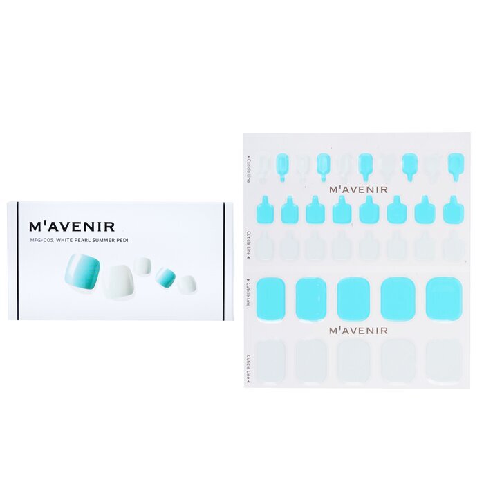 Mavenir Nail Sticker - # White Pearl Summer Pedi 36pcs