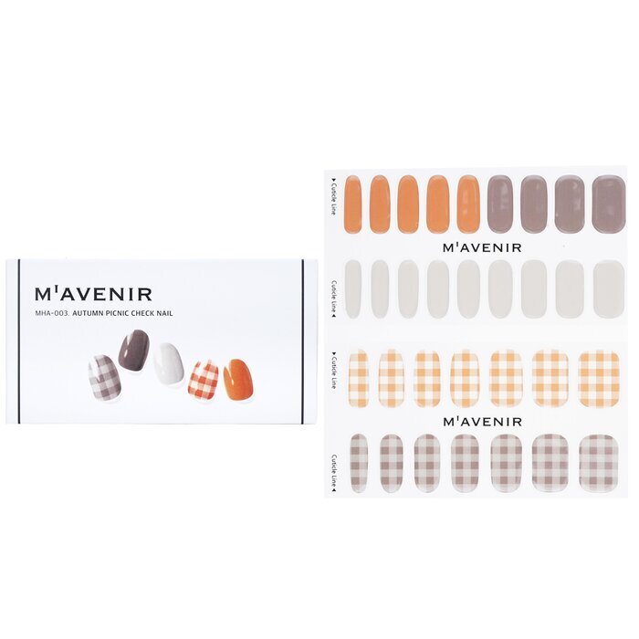 Mavenir Nail Sticker - # Autumn Picnic Check Nail 32pcs