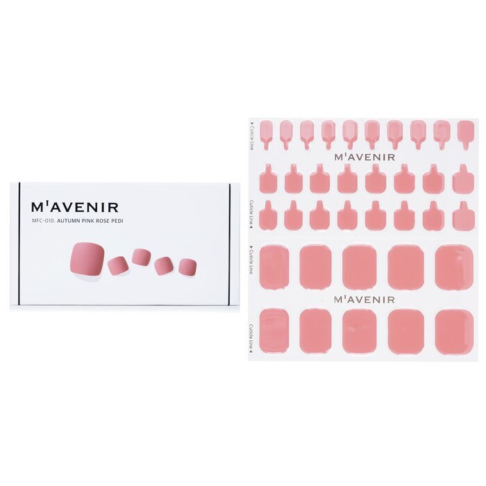Mavenir Nail Sticker - # Autumn Pink Rose Pedi 36pcs
