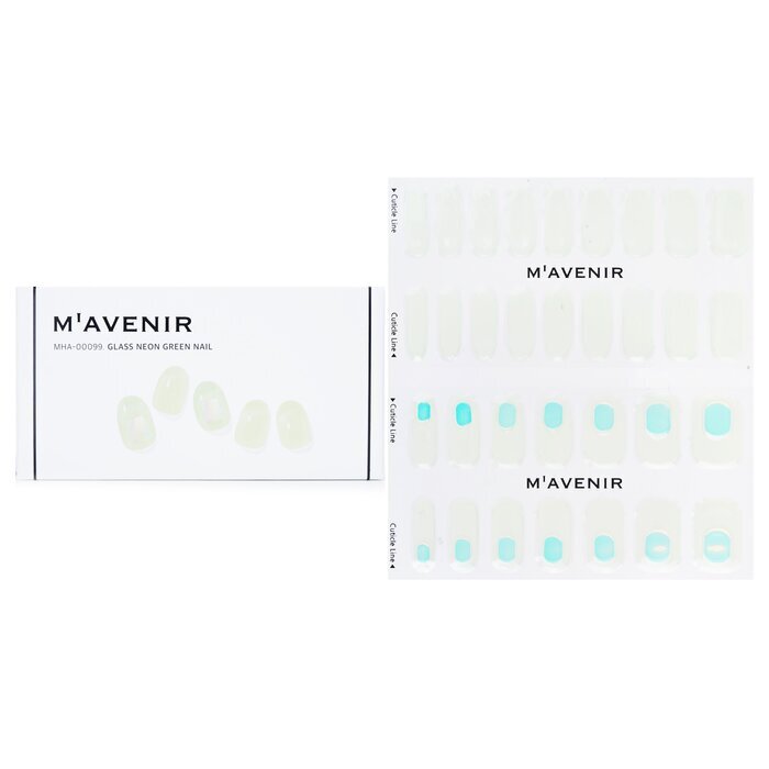 Mavenir Nail Sticker - # Glass Neon Green Nail 32pcs