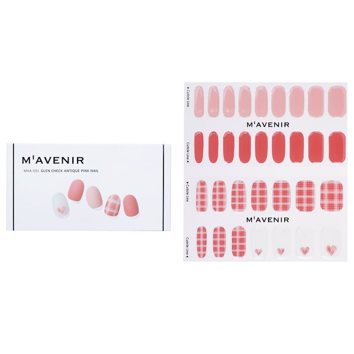 Mavenir Nail Sticker - # Glen Check Antique Pink Nail 32pcs