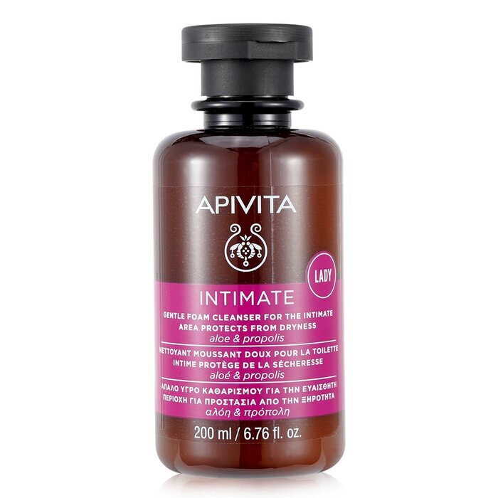 Apivita Intimate Gentle Foam Cleanser For The Intimate Area Protects From Dryness with Aloe & Propolis (Exp. Date: 07/2023) 200ml/6.8oz