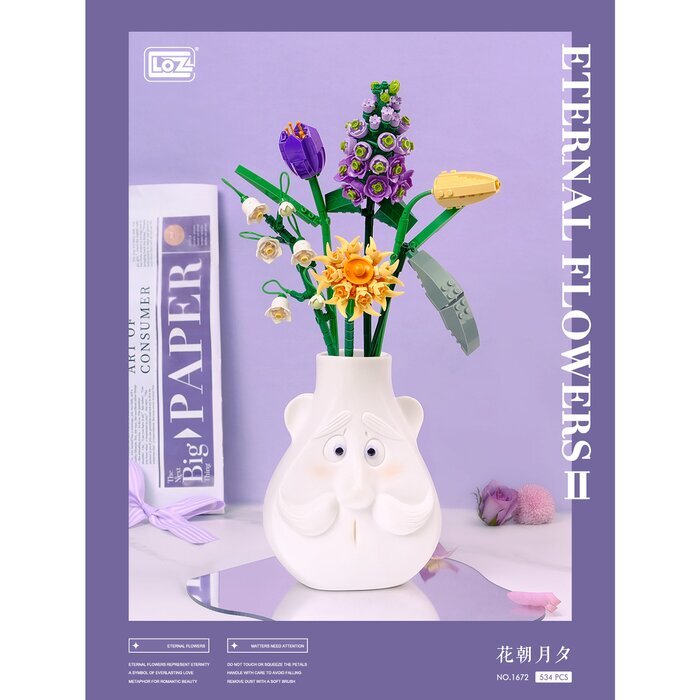 LOZ Mini Blocks - Eternal Flower II Purple Boquet 10 x 6 x 22 cm