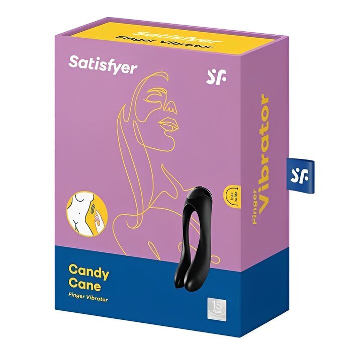 Satisfyer Candy Cane Finger Vibrator - # Black 1pc