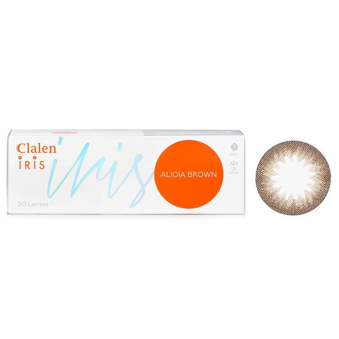 Clalen 1 Day Iris Alicia Brown Color Contact Lenses -3.50 D 30pcs