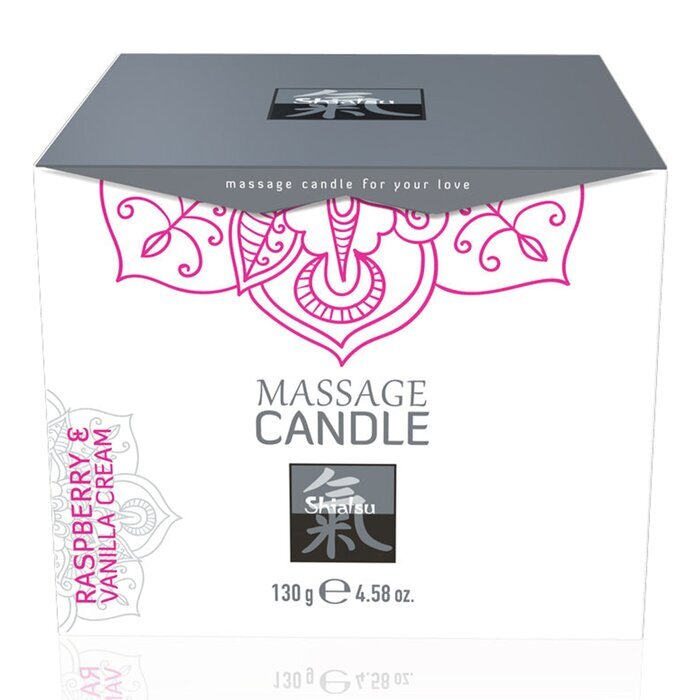 SHIATSU Massage Candle - Raspberry & Vanilla Cream 130g / 4.58oz