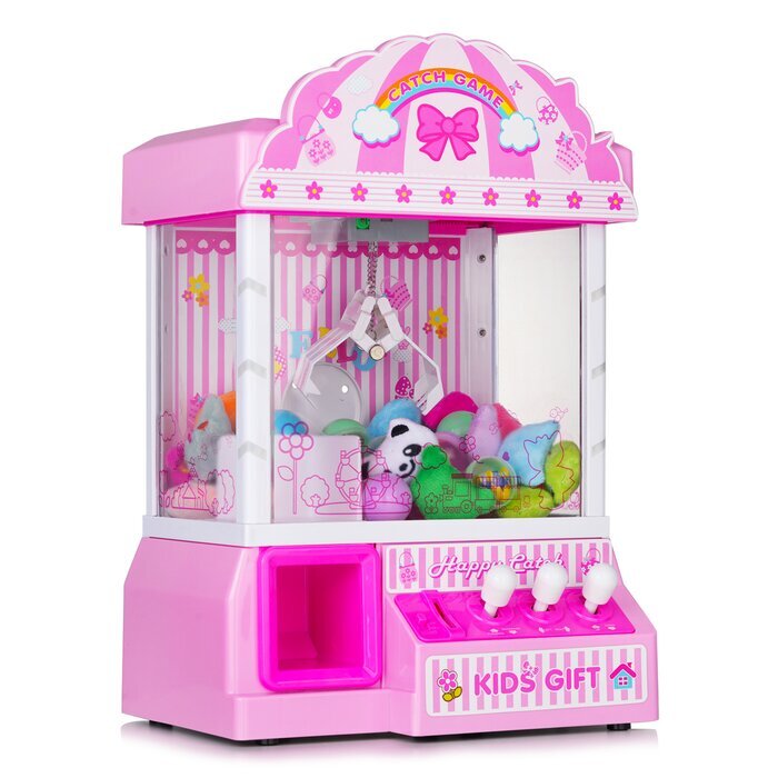 Hobbiesntoys Mini Claw Machine Crane Game - Pink 11x9.x14in