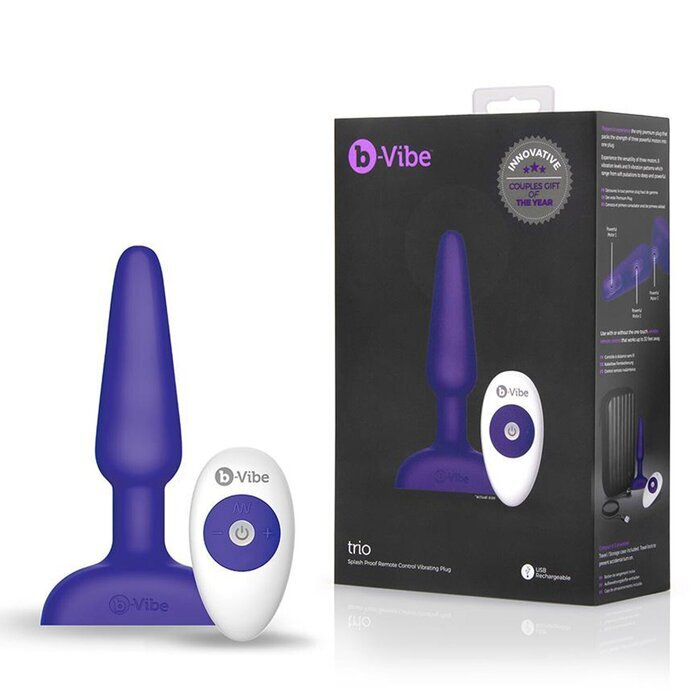 B-vibe Trio Anal Plug - # Purple 1 pc