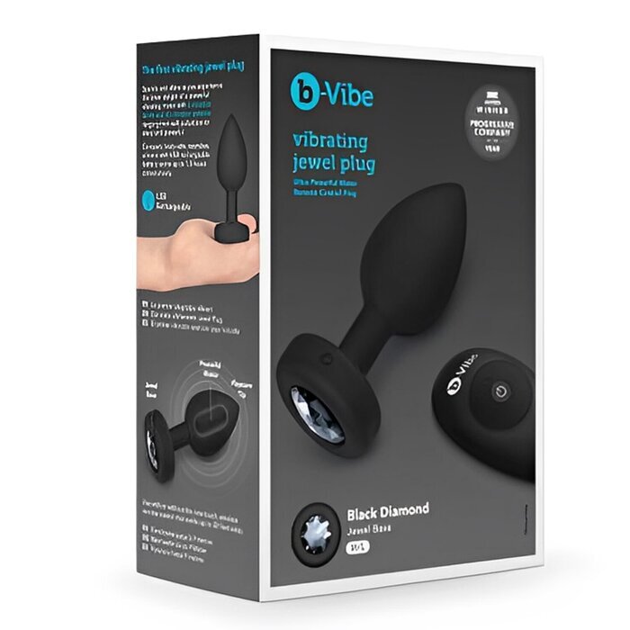 B-vibe Vibrating Jewel Anal Plug M/L - # Black 1 pc