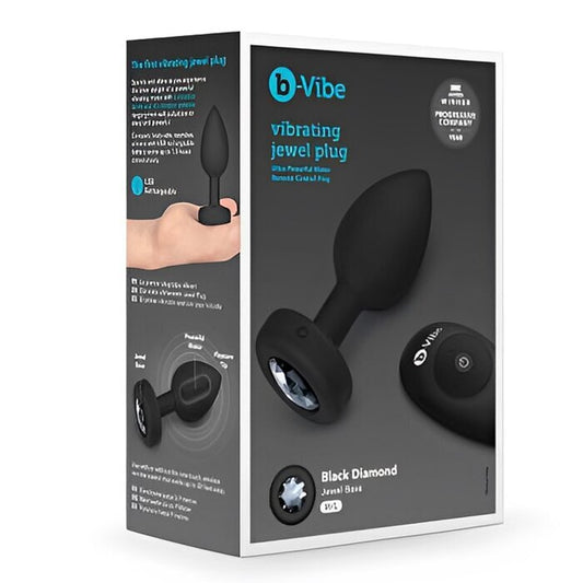 B-vibe Vibrating Jewel Anal Plug M/L - # Black 1 pc
